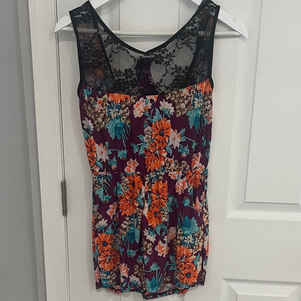 Floral Lace Women's Colorful Floral Lace Romper-NEW!